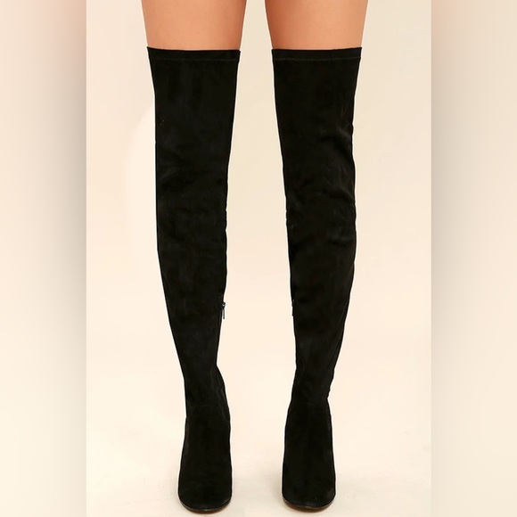 Seychelles Chrysalis Black Suede Leather Thigh High Boots - Picture 3 of 3